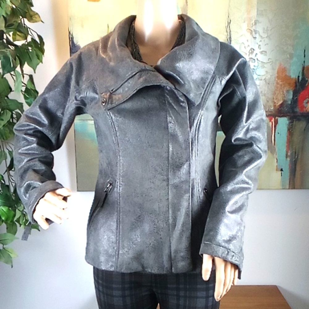 Posh Faux Suede Moto Jacket, ladies size small